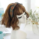 カチューシャ 大人 メッシュ レース 刺繍 布 エスニックスタイル ヘッドバンド レディース ヘアアクセサリー おしゃれ ホワイト ブラック 軽量
