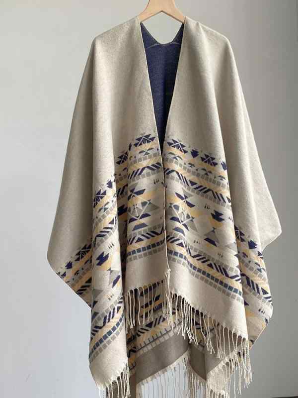 ショール レディース 春夏 フリンジ 厚手 多目的 防寒 羽織り ブランケット 手洗い可 エスニック おしゃれ 幾何学模様 ベージュ 旅行 オフィス