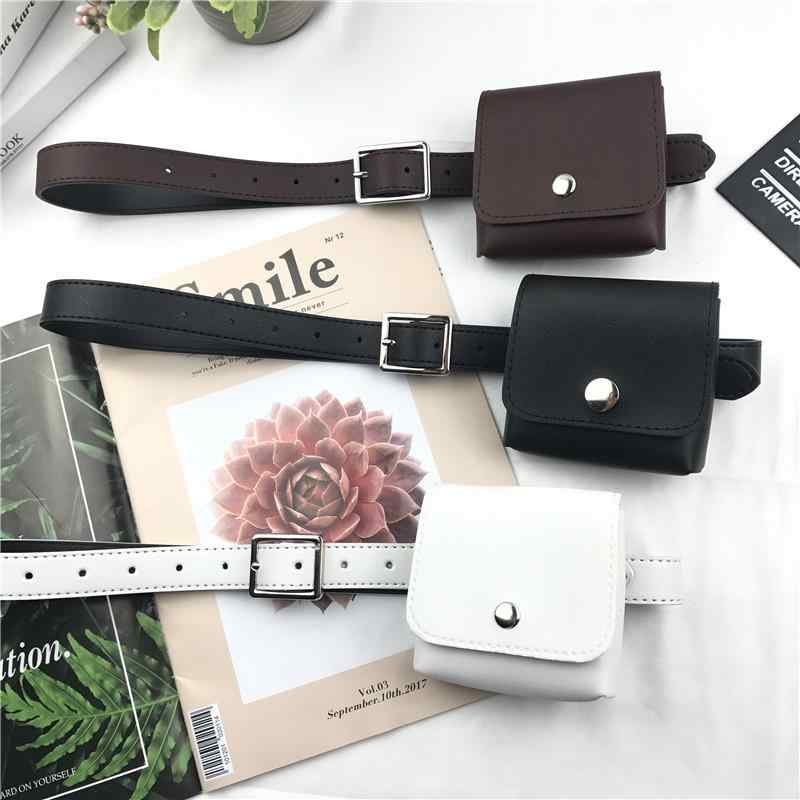 ウエストポーチ レディース 細 ベルト 韓国 普段使い 旅行 シンプル 無地 小さめ PUレザー レトロ カジュアル おしゃれ ジーンズ スカート 柔らかい 黒 茶 赤 ボタン