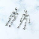 ハロウィン ピアス レディース アクセサリー 装飾品 イベント パーティー コスプレ キラキラ 揺れる ラインストーン 大ぶり カジュアル ホラー スケルトン ...