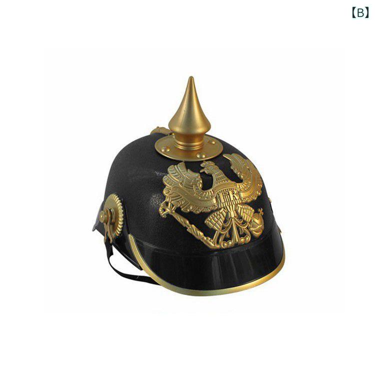 ハロウィン 仮装 帽子 小道具 中世ドイツ プラスチック ヘルメット おもちゃ ギフト パフォーマンス コスチューム プロイセン 音 光 黒