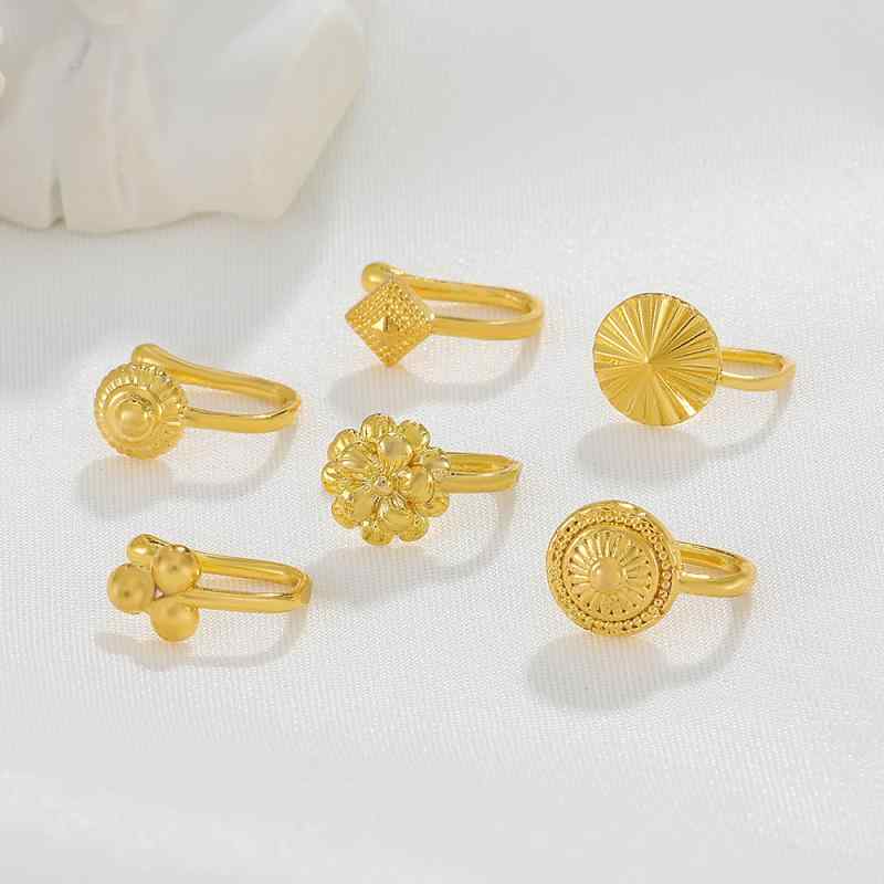 ノンホール 鼻ピアス おしゃれ U字型 クリップ ファッション 金属 幾何学的 リング アクセサリー シルバー ゴールド 花 傘型 小さめ アンティーク調 プレゼント