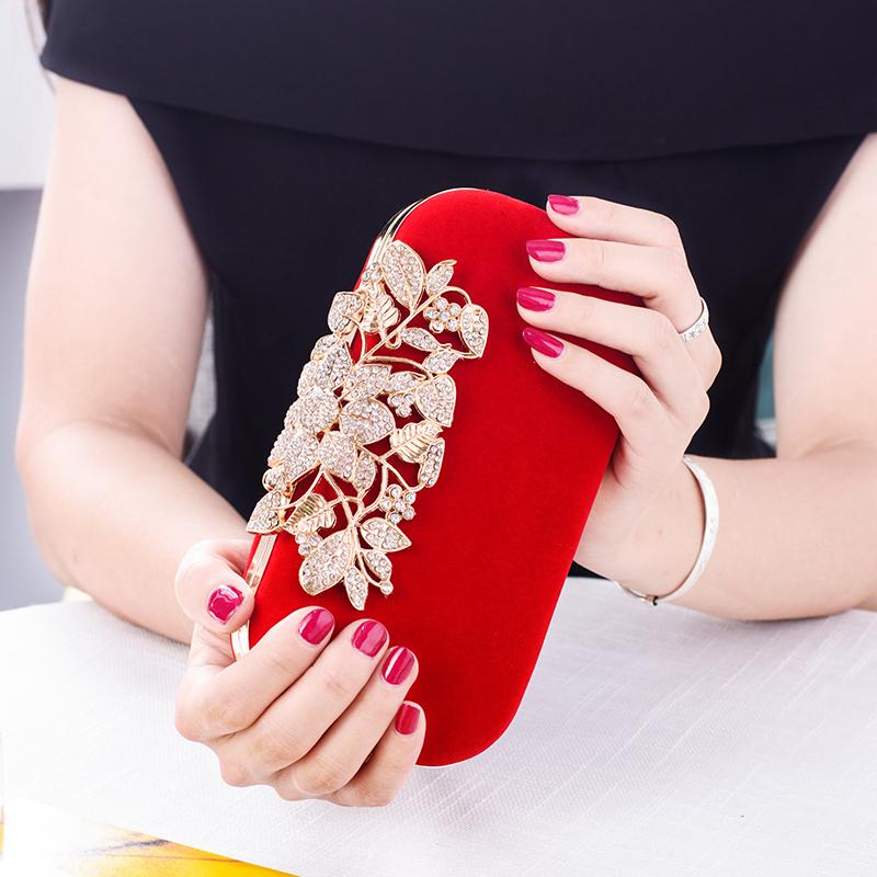 クラッチバッグ 結婚式 レディース お呼ばれ キャバ パーティー ドレス に 合う 華やか 秋冬 ベルベット 女性 ラインストーン リーフ ディナー カクテル ブライダル 小さめ