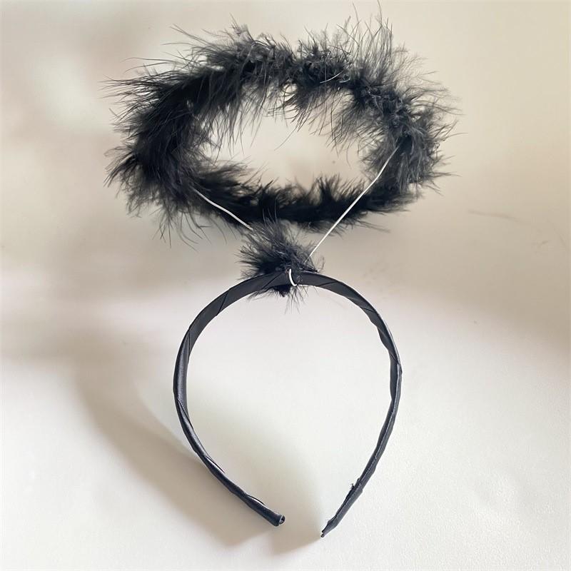 ハロウィン コスプレ 子供 衣装 仮装 可愛い カチューシャ ショー エンジェル 妖精 フェザー イベント パーティー 小道具 誕生日 ホワイト ブラック ふわふわ