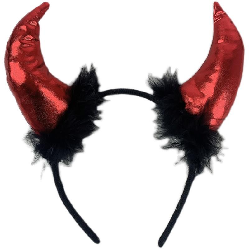 ハロウィンコスプレ セクシー デビル 衣装 仮装 可愛い 大人 カチューシャ パーティー イベント 小道具 舞台 ヘアアクセサリー ブラック レッド