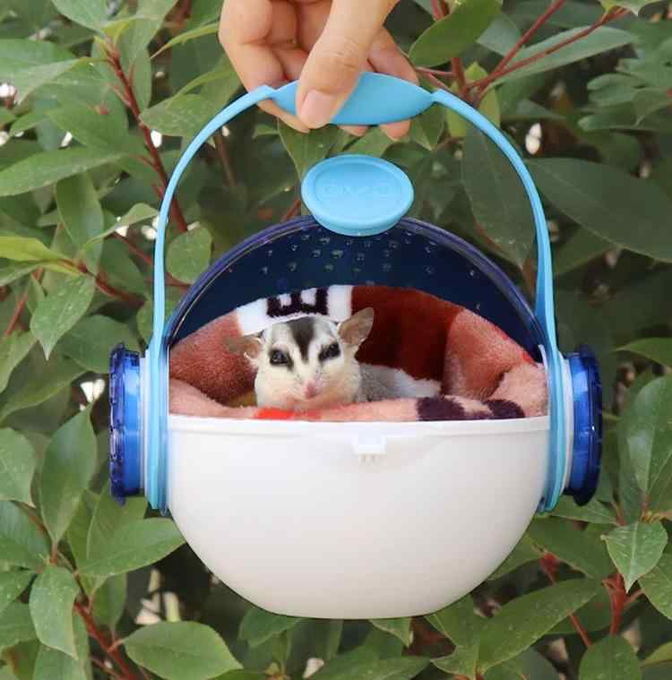 キャリーバッグ 小動物 ペット ケージ ハムスター ハリネズミ かわいい 通気性 快適 施錠 安全 クッション 綿 持ち運び お出かけ お散歩 通院 シンプル