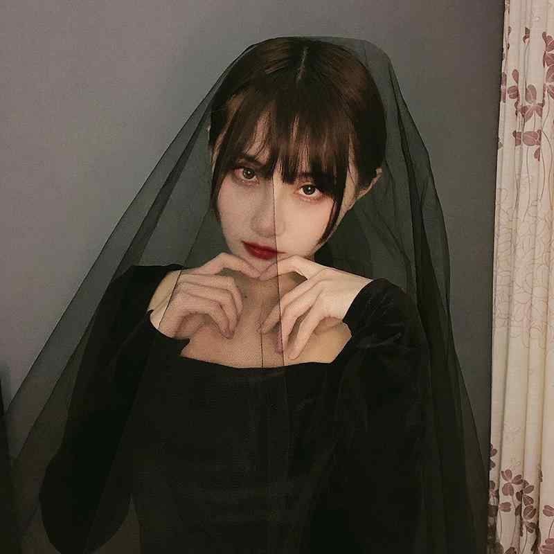 コスプレ ハロウィン 衣装 仮装 可愛い ベール 大人 ショート ウェディング イベント パーティー 舞台 小道具 レトロ 頭飾り ブラック コーム リボン ヘア アクセサリー