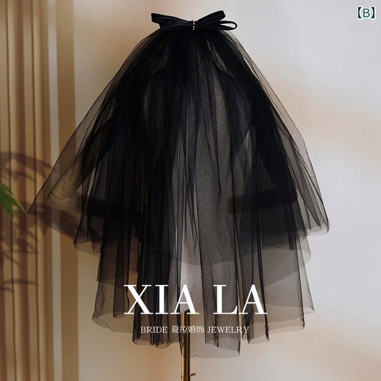 ハロウィン コスプレ 衣装 仮装 可愛い 大人 ベール ゴシック ドレス イベント パーティー 舞台 小道具 アクセサリー ブラック ホワイト リボン コーム