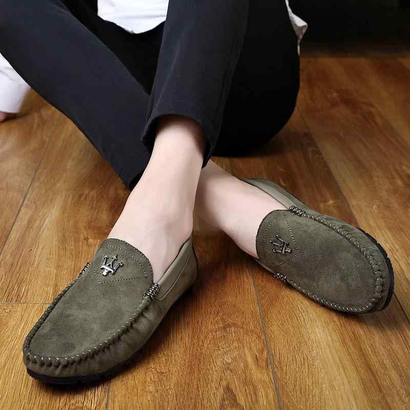 メンズ シューズ 履きやすい スリッポン 春秋 ドライビング カジュアル 韓国 スエード デイリー フラッ..