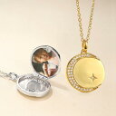 ロケットペンダント 写真入れ レディース 925 スターリングシルバー レタリング フォト アクセサリー ガールフレンド お守り記念 ネックレス チェーン 星 ...