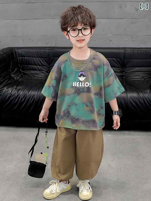 デザイン: カートゥーンプリント スタイル: カジュアル シルエット: ゆったり 袖丈: 半袖 生地仕様: タイダイ加工 厚さ: 薄手 ネックライン: クルーネック 着丈: 標準 柄: タイダイ カラー: グリーングレー