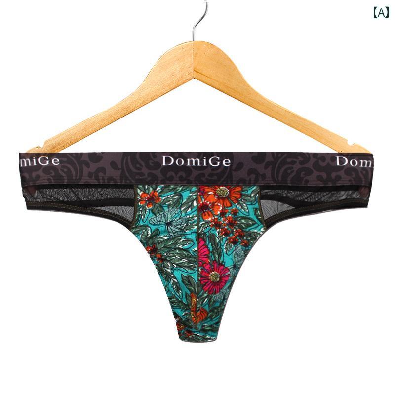 男性 tバック メンズ セクシー 下着 柄 シースルー 蒸れにくい 快適 フィット 伸縮性 フィットネス 透明 アイスシルク かわいい 花柄 プリント 夏 大きいサイズ