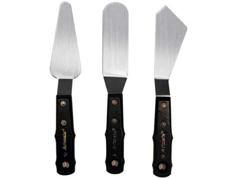 画材 ヘラ 大きめ 黒 ペイント スクレーパー パレット ナイフ シャベル 絵画 ツール 弾力性 美術 油絵 ..