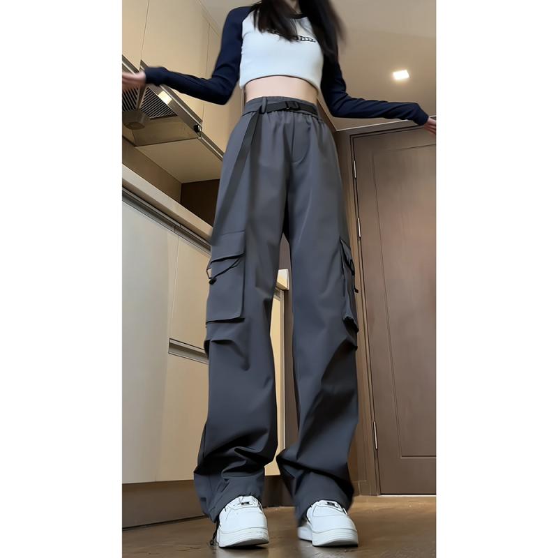 カーゴパンツ メンズ ゆったり マルチ ポケット 夏 アウトドア 防水 ルーズ ストレート カジュアル レディース かっこいい 大きいサイズ ロング 黒 グレー