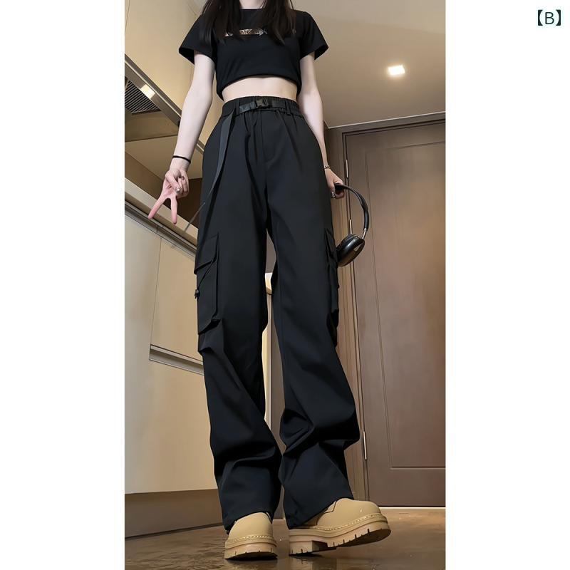 カーゴパンツ メンズ ゆったり マルチ ポケット 夏 アウトドア 防水 ルーズ ストレート カジュアル レディース かっこいい 大きいサイズ ロング 黒 グレー