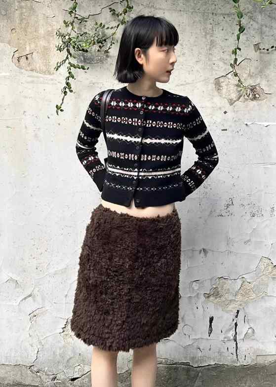 カーディガン ニット レディース 秋冬 フェアアイル レトロ ジャカード 北欧 トーテム エスニック ショート丈 セーター ジャケット おしゃれ 通勤 お出かけ カジュアル