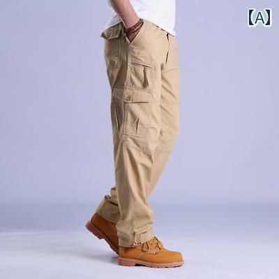 大きいサイズ カーゴパンツ メンズ おしゃれ カジュアル 耐摩耗性 通気性 秋冬 厚手 暖かい 涼しい 快..
