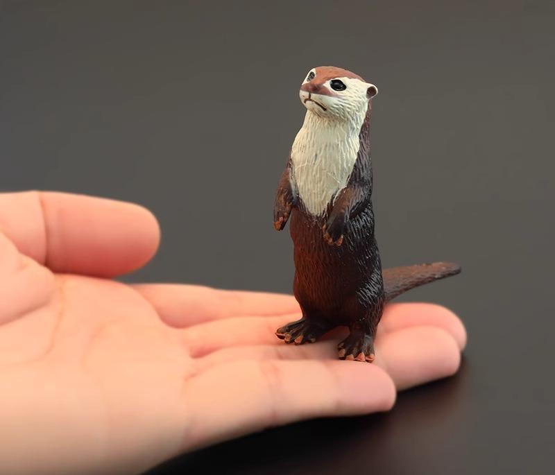 リアル 動物 フィギュア カワウソ かわいい 模型 おもちゃ 子供 ミニチュア 知育玩具 生き物 野生 アニマル 立体図鑑 インテリア プレゼント コレクション 茶色 PVC