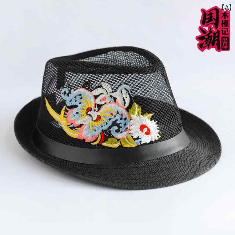 ハット レディース 帽子 おしゃれ 春夏 エスニック 刺繍 花 多用途 ジャズ カウボーイ 通気性 カール カジュアル 女性