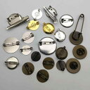 ブローチ台 パーツ 台座 材料 DIY ピン ラウンド トレイ メタル ブロンズ ゴールド シルバー アクセサリー 手作り 素材 カバー 底 フラット 普段使い...