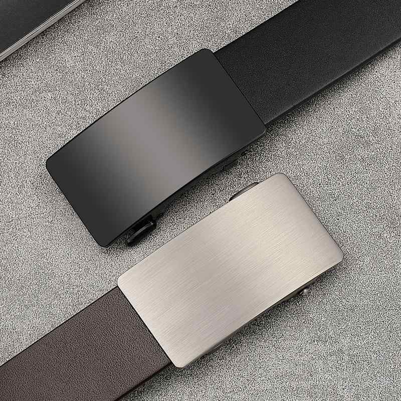 ベルト メンズ おしゃれ インナー用 無段階調整 自動 バックル 牛革 ビジネス シンプル 普段使い 太 カジュアル パンツ 光沢感 メタル 黒 茶 柔らかい