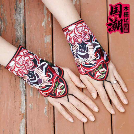 アームカバー オシャレ スリーブ レディース フィンガーレス 中国 エスニック 刺繍 綿 手袋 リストバンド キャンバス 多用途 ダンス アクセサリー手の甲 リストバンド アームカバー オシャレ スリーブ レディース フィンガーレス 中国 エスニック 刺繍 綿 手袋 リストバンド キャンバス 多用途 ダンス アクセサリー手の甲 リストバンド