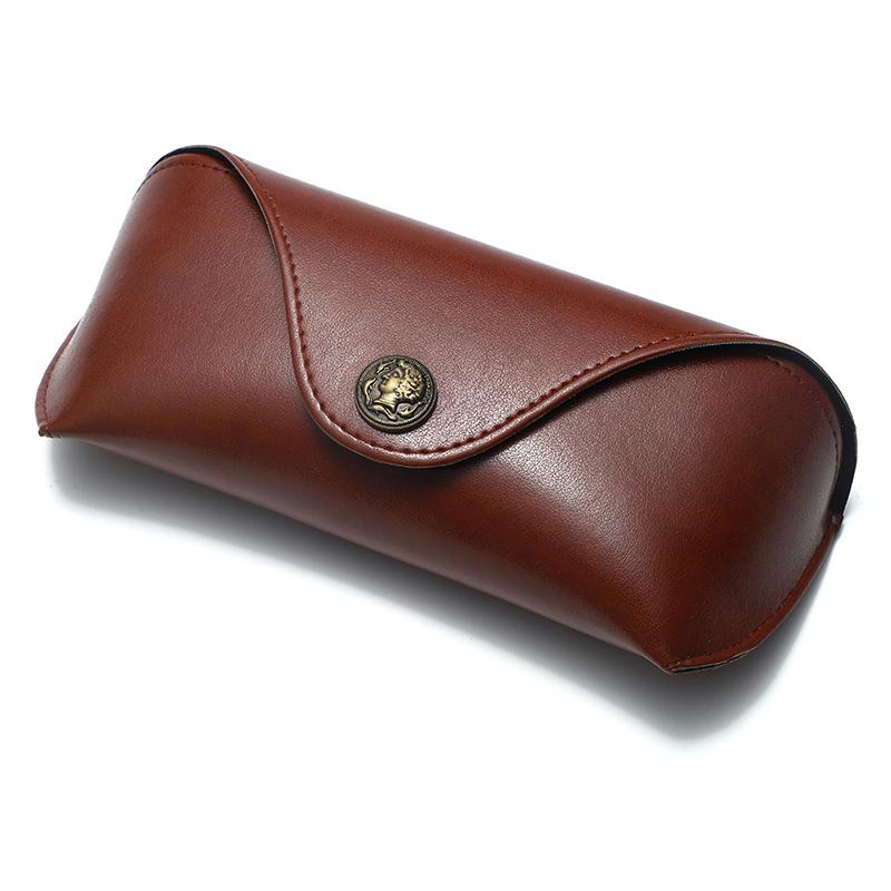 メガネケース 持ち運び サングラス 近視 老眼鏡 収納ボックス 耐圧性 男女兼用 レトロ PUレザー 軽量 シンプル おしゃれ 個性的 茶 緑