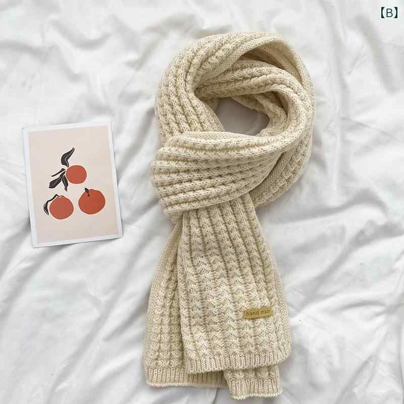 マフラー レディース 韓国 通学 外出用 普段使い 冬 暖かい 防寒 風よけ 保温 厚手 ニット プレゼント 大きめ シンプル おしゃれ ベージュ 赤 黒