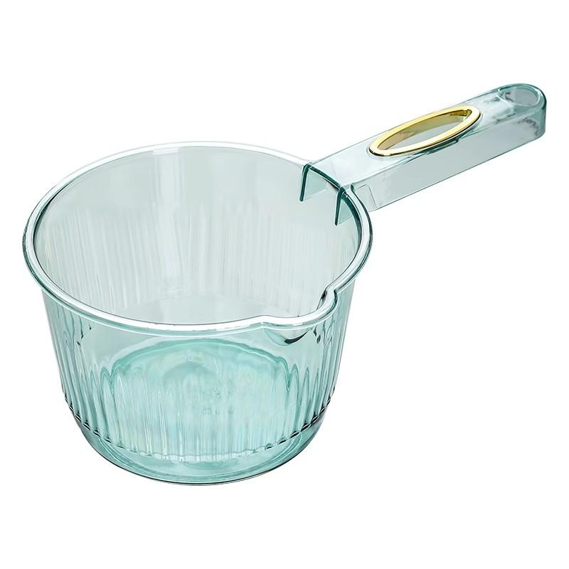 手桶 プラスチック 風呂 透明 注ぎ口 吊り下げ穴 滑り止めハンドル 厚手 大きめ 深め 耐摩耗 耐熱 変形..