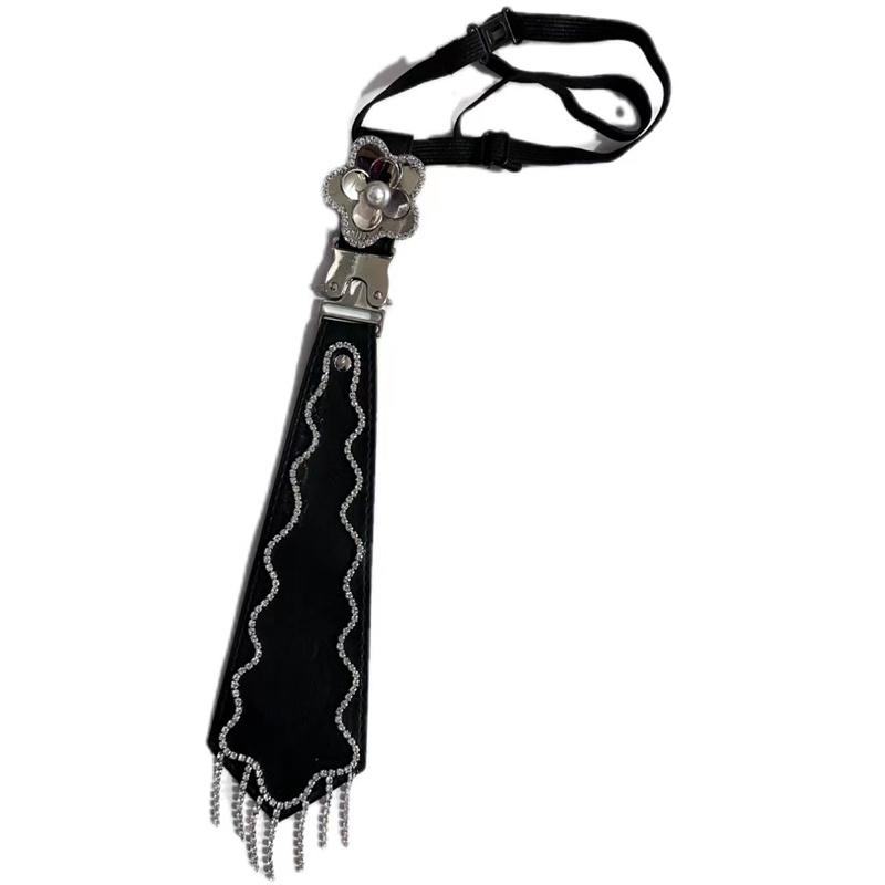 ネクタイ レディース 大人 カレッジスタイル コスプレ パーティー 花 ビーズ ビジュー タッセル ストラ..