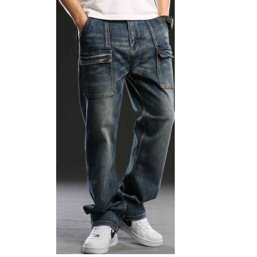 デニム メンズパンツ ジーンズ ストレート ロング ルーズ ポケット カジュアル 耐摩耗性 伸縮 厚手 ダメージ オールシーズン 大きいサイズ 外出 普段使い デニム メンズパンツ ジーンズ ストレート ロング ルーズ ポケット カジュアル 耐摩耗性 伸縮 厚手 ダメージ オールシーズン 大きいサイズ 外出 普段使い