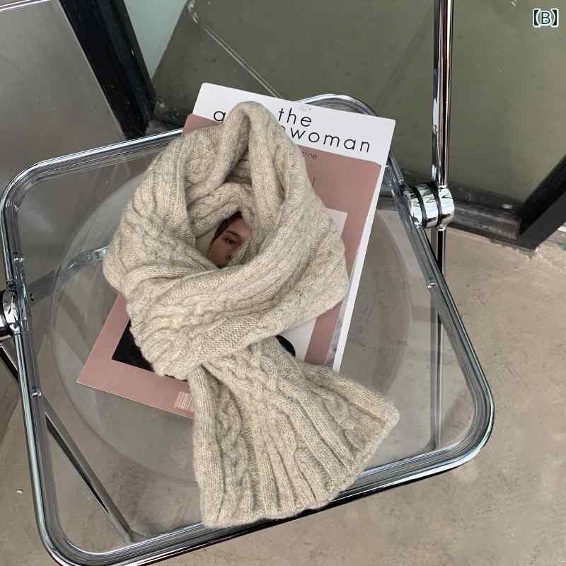 マフラー レディース 韓国 秋冬 ウール ニット 柔らかい 防寒 厚手 暖かい 普段使い 旅行 シンプル 無地 黒 グレー メンズ カジュアル ロング