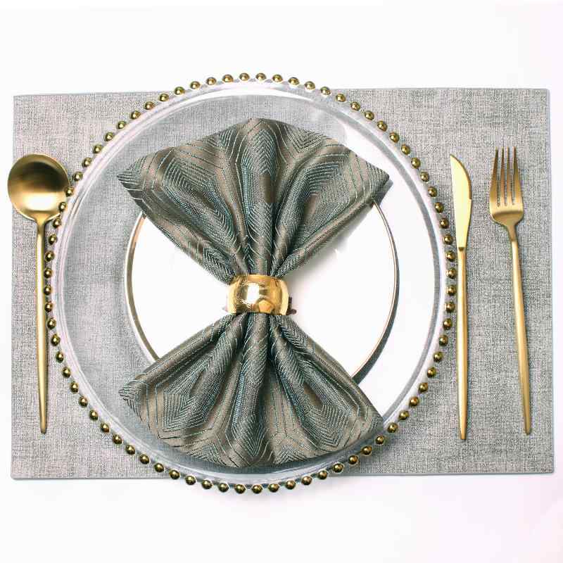 テーブル ナプキン ヨーロピアン クロス 口布 ランチョンマット ダイニング 食卓 小物 四角形 ホテル レストラン 結婚式 パーティ テーブルコーディネート モダン エレガント 青 赤 緑