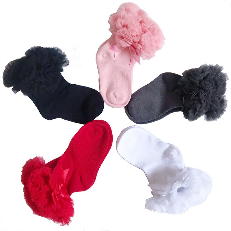 靴下 レース キッズ 女の子 ベビー 幼児 綿 クルーソックス メッシュ フリル リボン 入園式 発表会 幼稚園 ダンス かわいい 白 黒 ピンク