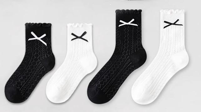 靴下 キッズ 女の子 綿 幼児 ジュニア ソックス 夏 薄手 通気性 伸縮性 メッシュ フリル 装飾 リボン ..