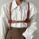 サスペンダー ベルト レディース 大人 コルセット ヴィンテージ風 漢服 ピンバックル 合金 PUレザー 柔らかい 普段使い 外出 おしゃれ 緑 黒 茶