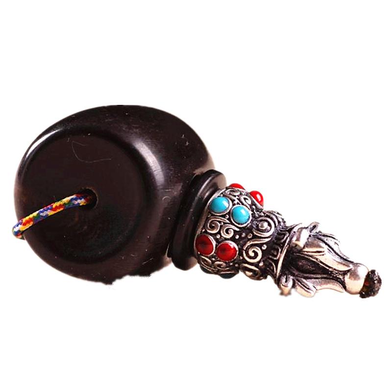 ハンドメイド パーツ チベット 白銅 黒牛角 三通 仏頭 星月 大きな ビーズ DIY 材料 アクセサリー クラ..