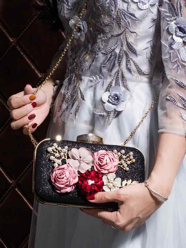 ハンドバッグ レディース オシャレ パーティー お呼ばれ チャイナ 花 甘い 女性 ディナー エレガント