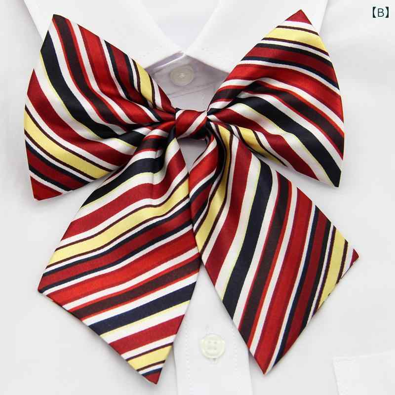 制服 リボン 韓国 レディース ワンタッチ ストラップ ポリエステル ビジネス JK コスプレ ステージ 衣装 かわいい ストライプ ドット柄 カラフル