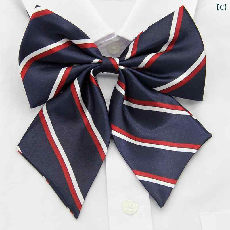 制服 リボン 韓国 レディース ワンタッチ ストラップ ポリエステル ビジネス JK コスプレ ステージ 衣装 かわいい ストライプ ドット柄 カラフル