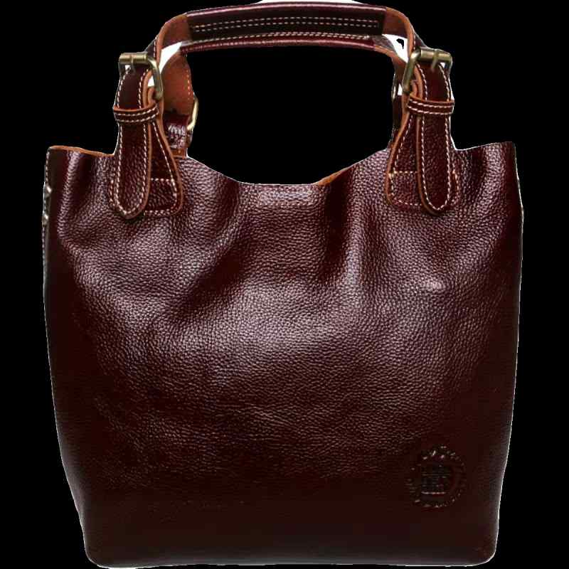 レザー バッグ レディース おしゃれ 大人 通勤 ショルダー レトロ バスケット ハンドバッグ 女性 マザー