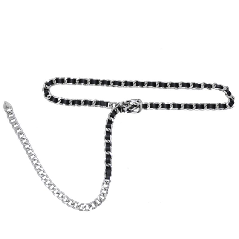 チェーンベルト レディース バックル ウエスト 金属 装飾 アクセサリー おしゃれ ジーンズ パンツ スカート PUレザー 外出 普段使い ゴールド シルバー 夏