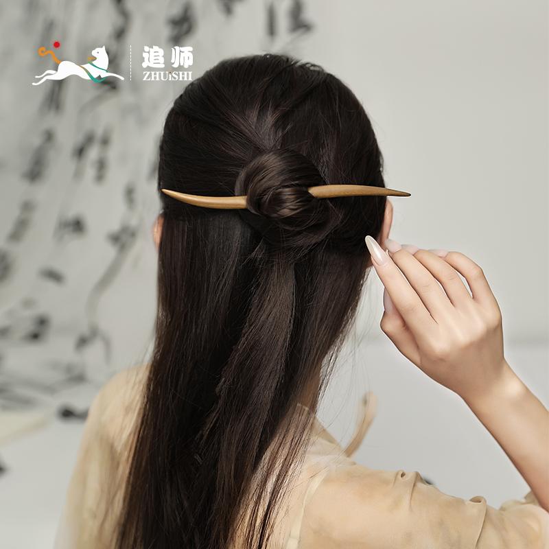 かんざし 一本 大人 レディース ヘアアクセサリー ピン シンプル レトロ チャイナ風 漢服 普段使い まとめ髪用 緑檀 おしゃれ