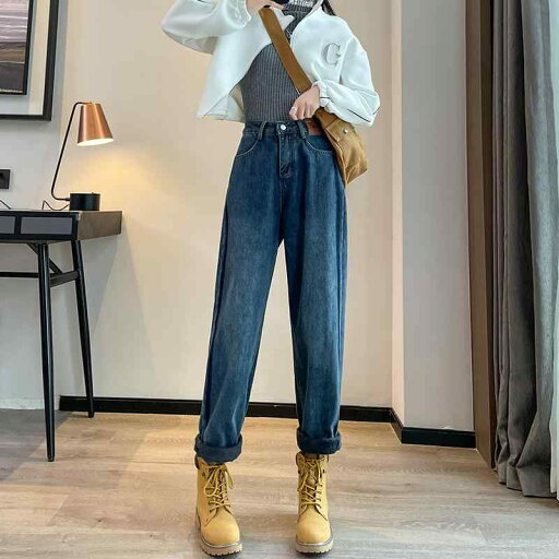 ゆったり パンツ レディース 大きいサイズ 秋冬 ウォッシュ 加工 ジーンズ ルーズ ダッド カジュアル 厚手 裏ボア 黒 青 無地 シンプル ポケット ゆったり パンツ レディース 大きいサイズ 秋冬 ウォッシュ 加工 ジーンズ ルーズ ダッド カジュアル 厚手 裏ボア 黒 青 無地 シンプル ポケット