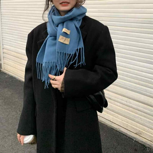 マフラー レディース 冬 暖かい 無地 ロング ネックウォーマー ショール 羽織り 韓国 長方形 シンプル フリンジ 防寒 カップル おしゃれ 青 マフラー レディース 冬 暖かい 無地 ロング ネックウォーマー ショール 羽織り 韓国 長方形 シンプル フリンジ 防寒 カップル おしゃれ 青