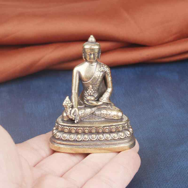 インテリア オブジェ 置物 真鍮 仏像 薬師如来 坐像 卓上 装飾 工芸品 仏具 雑貨 コレクション アンティーク調 フィギュア おしゃれ ギフト