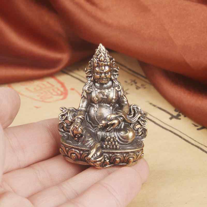 インテリア オブジェ 置物 真鍮 黄財神 チベット 密教 仏像 卓上 装飾 工芸品 雑貨 コレクション アンティーク調 フィギュア おしゃれ ギフト