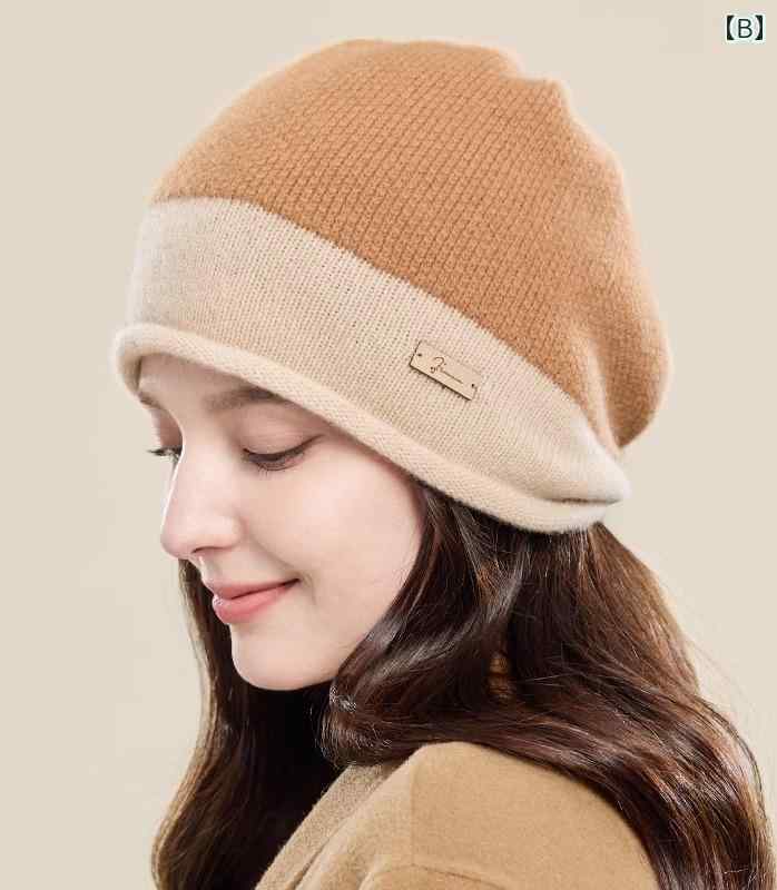 ニット帽 レディース 秋冬 おしゃれ シンプル 防寒 暖かい 帽子 プレゼント ウール 耳 保護 用