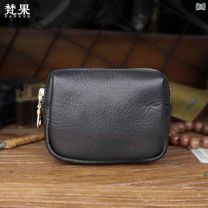 財布 レザー メンズ レディース 大人 ヴィンテージ風 小銭入れ カードケース ファスナー 小さめ 大容量 横型 カジュアル おしゃれ シンプル オレンジ 黒 青