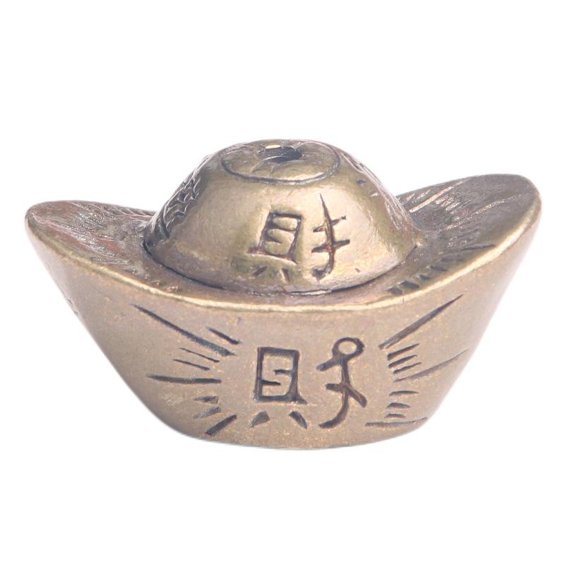 樱 - 真鍮 置物 幸運 金塊 装飾品 小さめ 銅器 シンプル おしゃれ リビング オフィス 寝室 エスニック モダン 手作り プレゼント チャイナ風